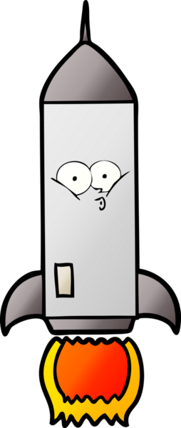 bir insan tarafından çizilmiş çizgi film roketi