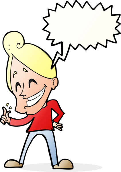 Bir insan tarafından çizilmiş konuşma baloncuğuyla parmaklarını şaklatan çizgi film adamı.