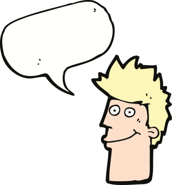 Bir insan tarafından çizilmiş konuşma balonlu mutlu adam çizgi filmi.