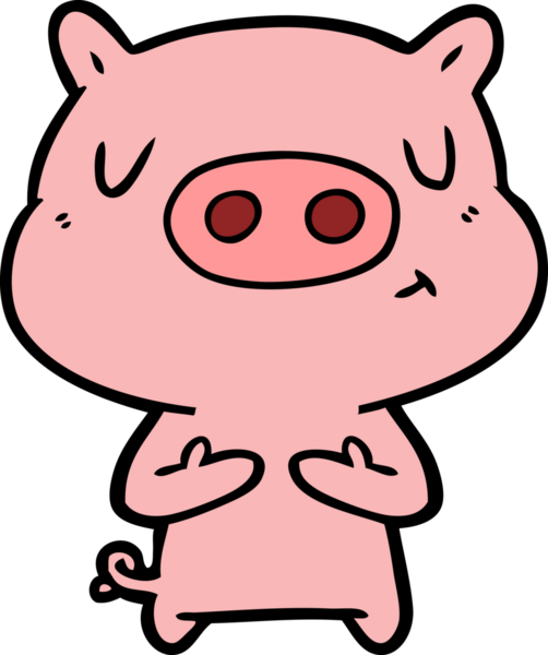 Bir insan tarafından çizilmiş çizgi film içerikli domuz.