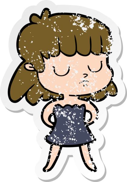 Bir insan tarafından çizilmiş ilgisiz bir karikatür çıkartması.