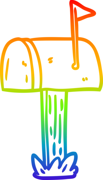 gökkuşağı gradyanı bir insan tarafından çizilmiş bir posta kutusunun çizimi