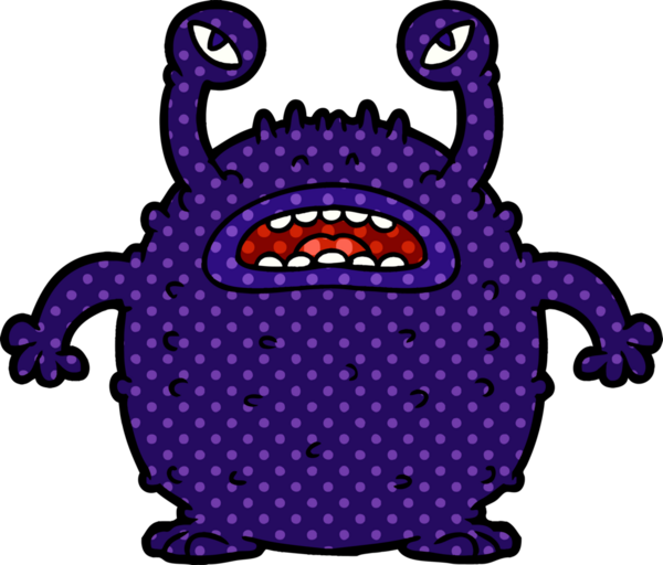 Bir insan tarafından çizilmiş huysuz çizgi film uzaylısı.