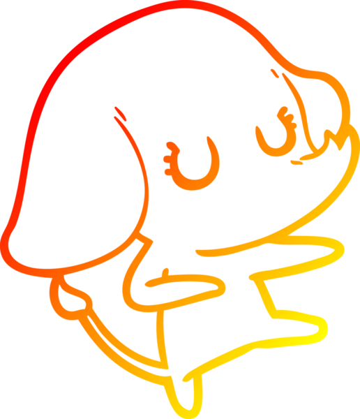 Bir insan tarafından çizilmiş şirin bir fil çizimi.