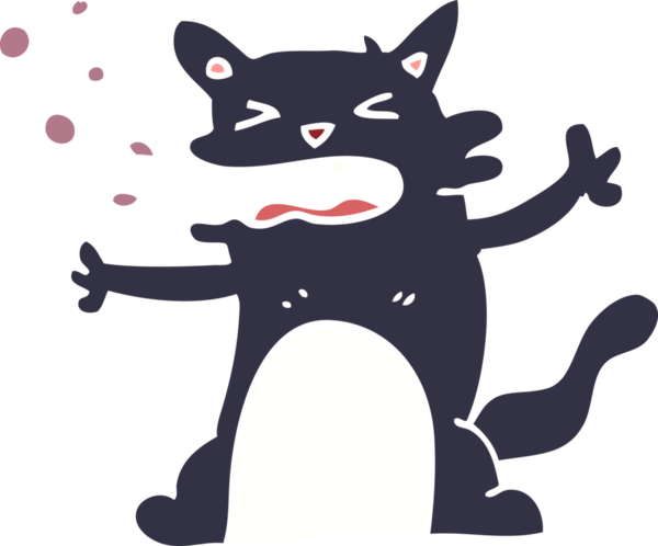 karikatür hıçkıran kedi bir insan tarafından çizildi