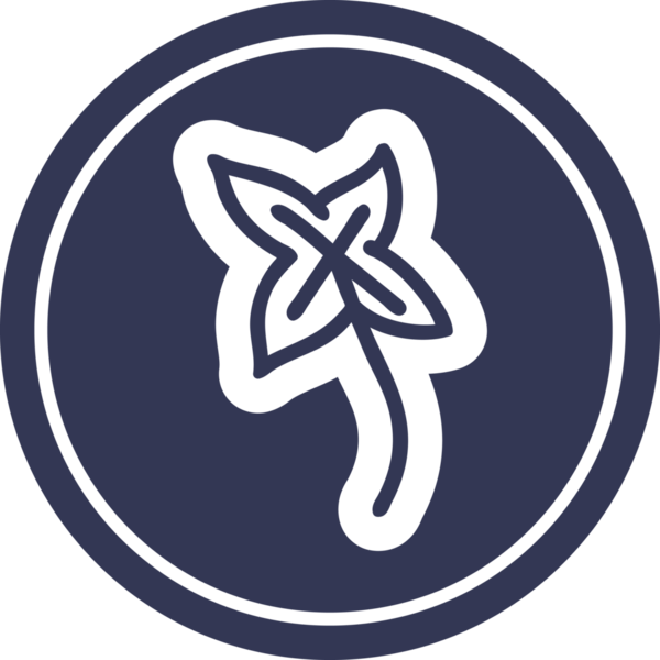 Bir insan tarafından çizilmiş doğal yaprak dairesel simgesi