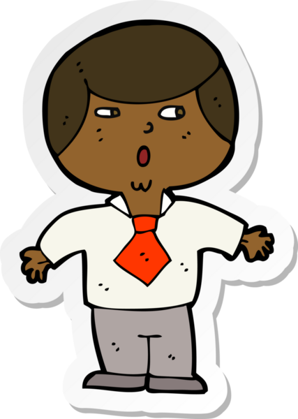 Bir insan tarafından çizilmiş bir karikatür çıkartması.