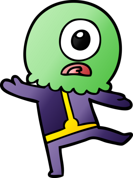 Çizgi film Tepegöz uzaylı uzay adamı bir insan tarafından çizildi.