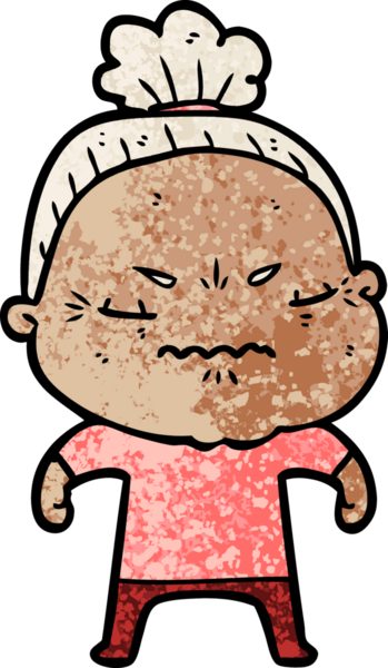 Çizgi film bir insan tarafından çizilmiş yaşlı bir kadın tarafından rahatsız edildi.