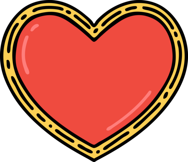 Bir insan tarafından çizilmiş geleneksel kalp şeklinde dövme.