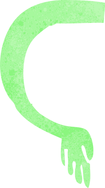 Bir insan tarafından çizilmiş bir canavar kolu.