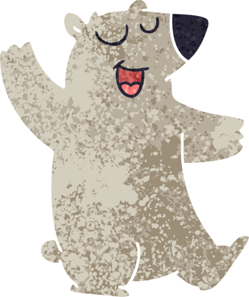 Bir insan tarafından çizilen retro illüstrasyon tarzı tuhaf çizgi film vombatı