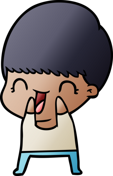 Bir insan tarafından çizilmiş mutlu çizgi film çocuğu.