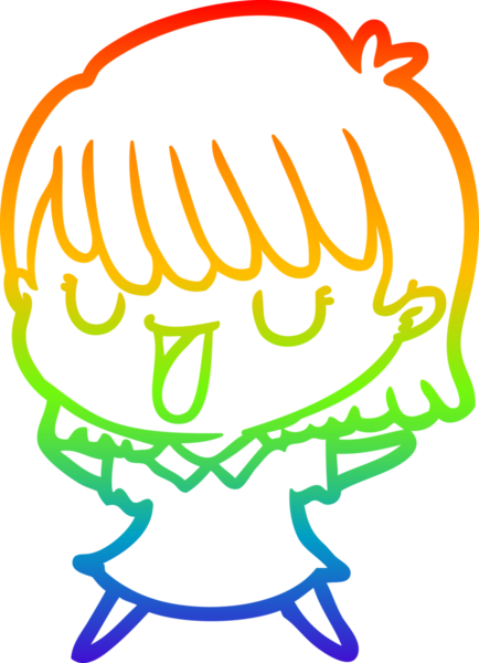 gökkuşağı gradyan çizimi bir insan tarafından çizilmiş bir karikatür kadın