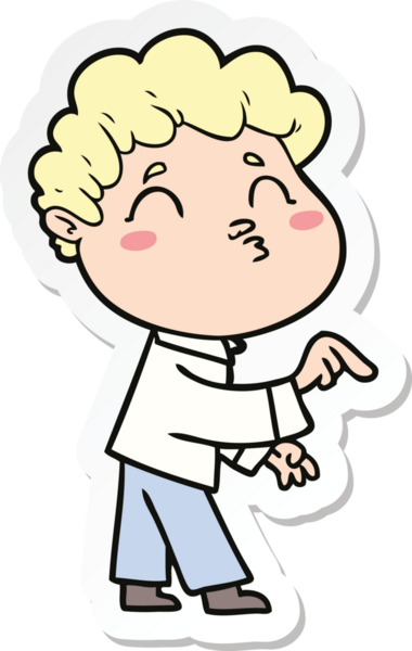 Bir insan tarafından çizilmiş karikatür adamın çıkartması.