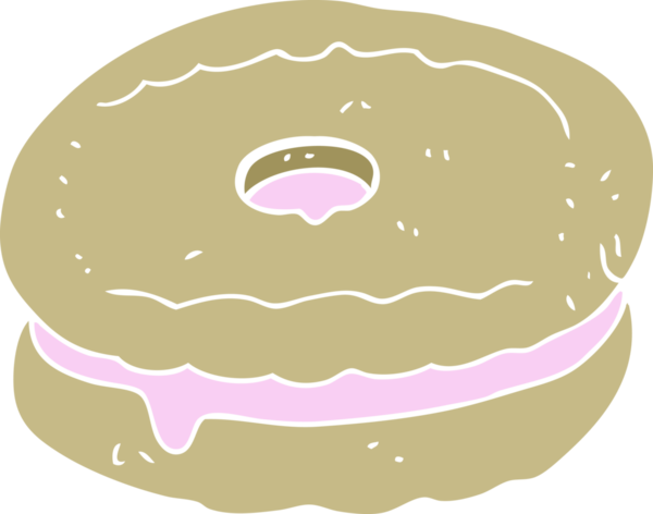 Bir insan tarafından çizilmiş bisküvinin düz renk çizimi