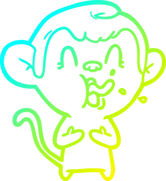 Bir insan tarafından çizilmiş çılgın bir çizgi film maymunu çizimi