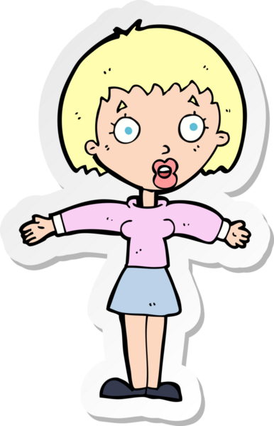 Bir insan tarafından çizilmiş bir karikatür çıkartması.