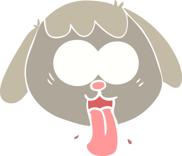 Bir insan tarafından çizilmiş düz renk çizgi film köpek yüzü