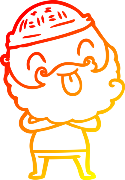 Sakallı bir adamın insan tarafından çizilmiş sıcak bir çizgi çizimi.