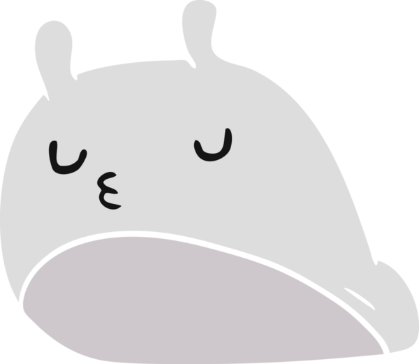 Çizim: kawaii şişman sümüklü böcek bir insan tarafından çizilmiş.