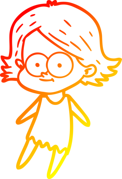 Bir insan tarafından çizilmiş mutlu bir çizgi film kızı çizimi