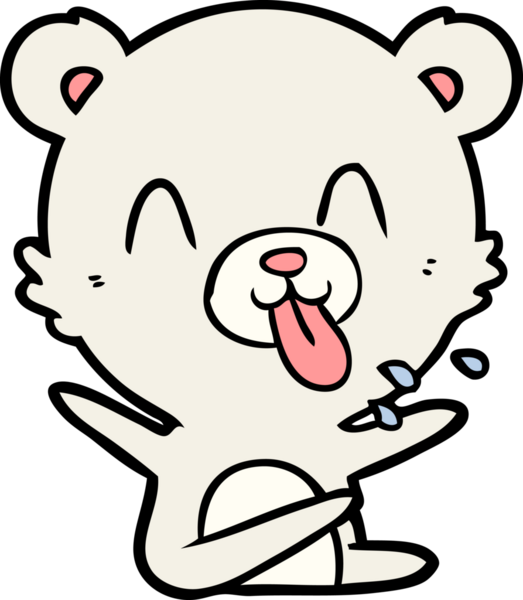 kaba karikatür kutup ayısının insan tarafından çizilmiş dili.