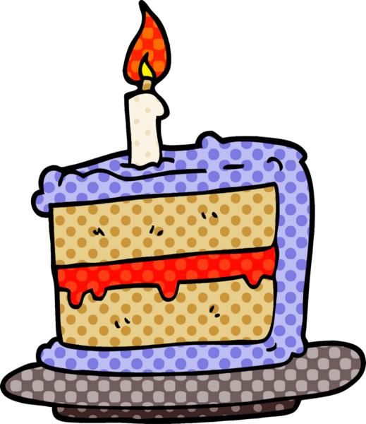 Bir insan tarafından çizilmiş karalama doğum günü pastası.