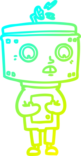 Bir insan tarafından çizilmiş soğuk gradyan robot çizimi