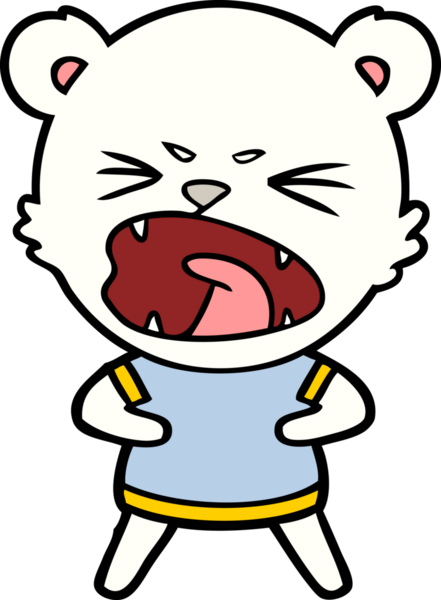 Bir insan tarafından çizilmiş kızgın kutup ayısı çizgi filmi.