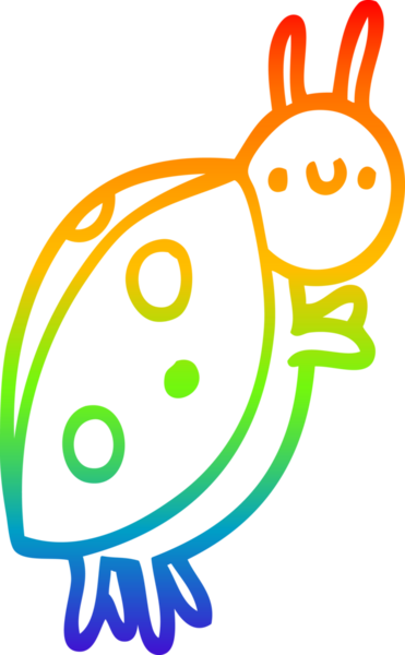 gökkuşağı gradyan çizgi çizimi bir insan tarafından çizilmiş uğur böceği