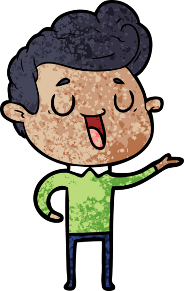 Bir insan tarafından çizilmiş mutlu çizgi film adamı.