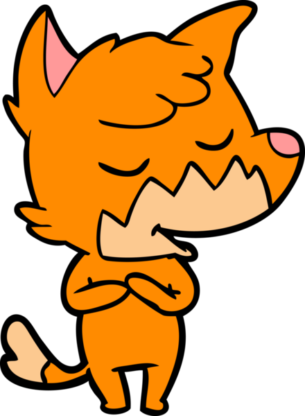 Bir insan tarafından çizilmiş dost canlısı çizgi film tilkisi