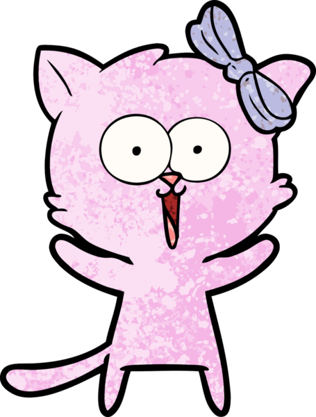 Bir insan tarafından çizilmiş çizgi film kedisi.