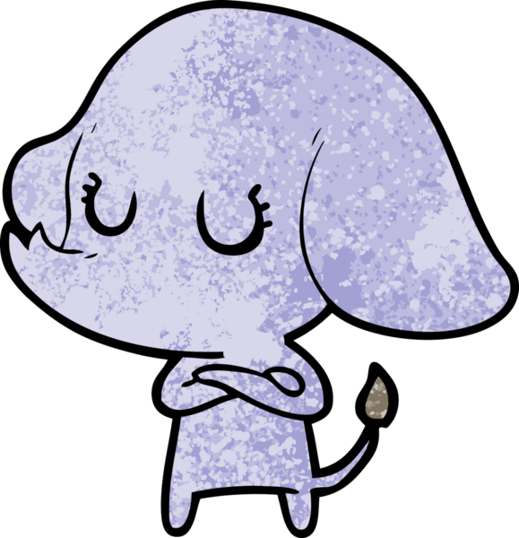 Bir insan tarafından çizilmiş şirin bir fil.