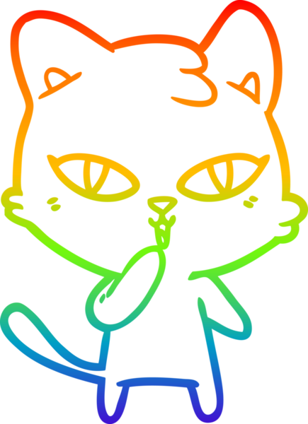 gökkuşağı gradyanı çizimi bir insan tarafından çizilmiş çizgi film kedisi