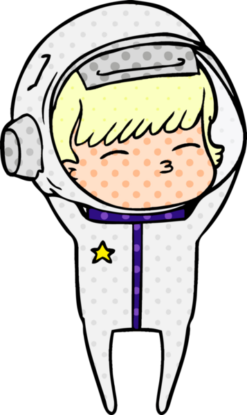 Bir insan tarafından çizilmiş meraklı astronot çizgi filmi.