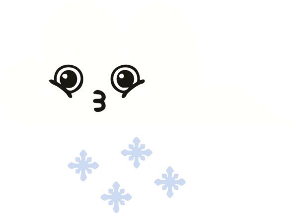 Bir insan tarafından çizilmiş bir kar bulutunun düz renkli retro karikatürü