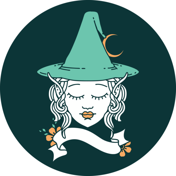 Bir insan tarafından çizilmiş elf büyüsü karakteri simgesi