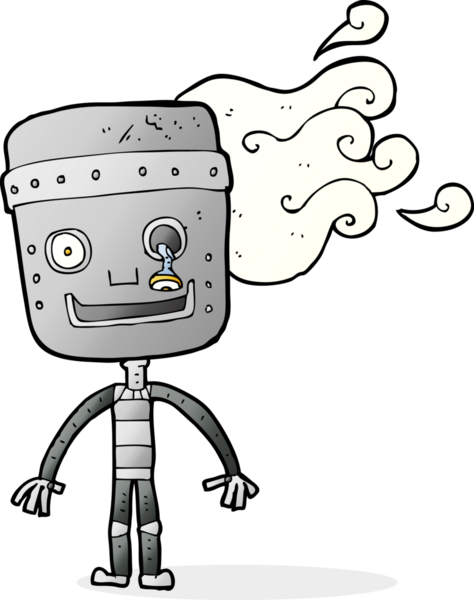 bir insan tarafından çizilmiş eski bir robot.