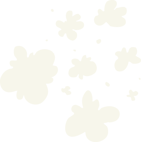 Dekoratif duman şişirme elementlerinin bir insan tarafından çizilmiş düz renk çizimi