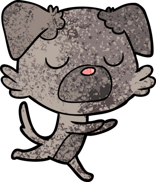 Bir insan tarafından çizilmiş çizgi film köpeği.