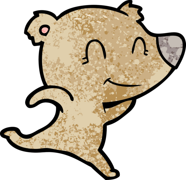 Bir insan tarafından çizilmiş dost canlısı ayı çizgi filmi.