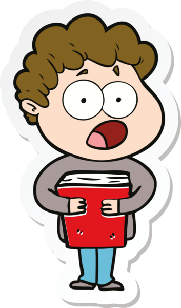 Bir insan tarafından çizilmiş, şaşırarak nefes nefese kalmış bir çizgi film karakterinin çıkartması.