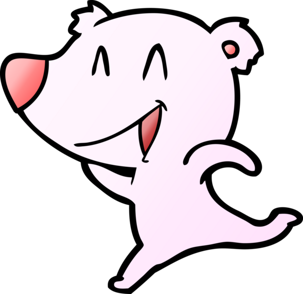 Bir insan tarafından çizilmiş gülen ayı çizgi filmi.