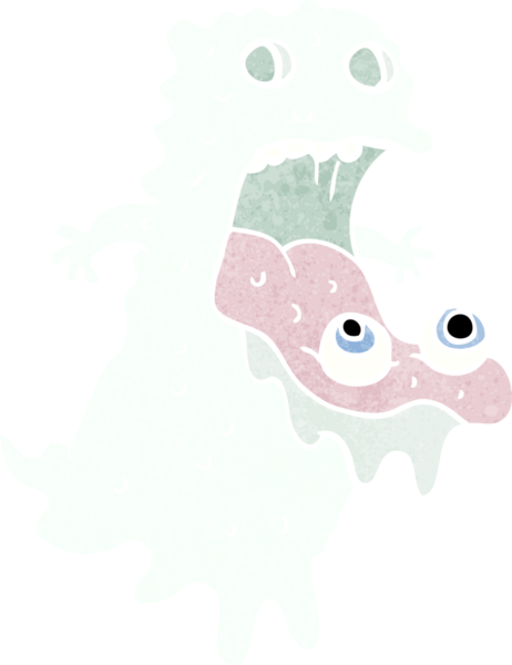 Bir insan tarafından çizilmiş iğrenç bir hayalet.