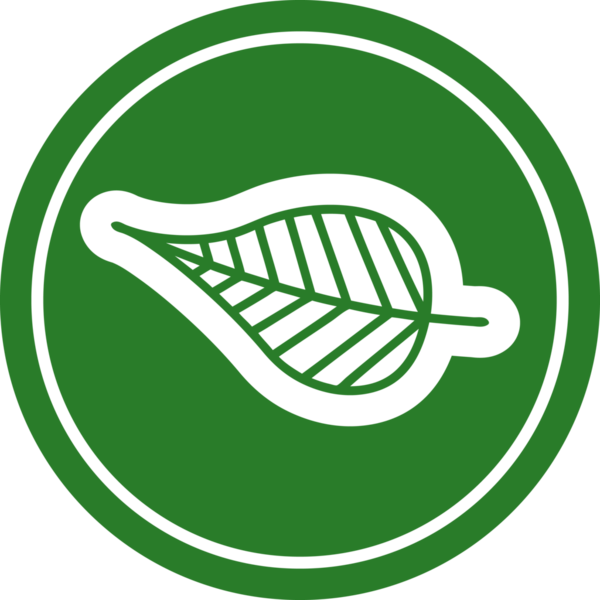 Bir insan tarafından çizilmiş doğal yaprak dairesel simgesi