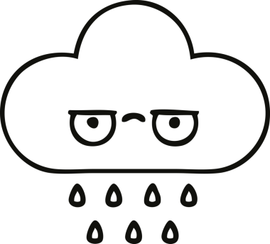 Bir insan tarafından çizilmiş yağmur bulutunun çizgi çizimi