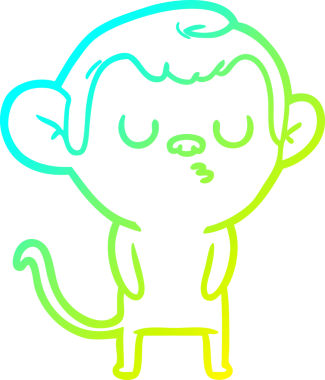 Bir insan tarafından çizilmiş bir çizgi maymun çizimi.