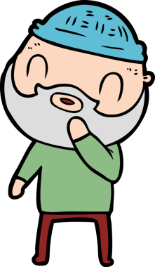 Bir insan tarafından çizilmiş sakallı bir adam.